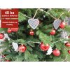 Sada ozdob 48 ks SRDÍČKOVÉ VÁNOCE na stromky do 100 cm