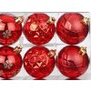 Sada 12 ks ozdob: Ozdoby kulaté červené mix 6 cm