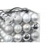 Sada 64 ks ozdob: Ozdoby kulaté stříbrné a bílé mix 6 cm