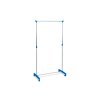 Stojan na šaty modrý / chrom 90 x 100 - 175 x 43 cm