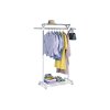Stojan na šaty s regálem bílý / chrom 84 x -133 x - 103 x - 175 cm