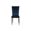 Jídelní židle modrá sametová látka / kov