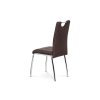 Jídelní židle hnědá imitace broušené kůže / chrom