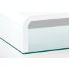 Konferenční stolek bílý se sklem 90 x 60 x 40 cm