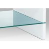 Konferenční stolek bílý se sklem 90 x 60 x 40 cm