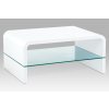 Konferenční stolek bílý se sklem 90 x 60 x 40 cm