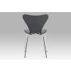 Jídelní židle šedá s imitací dřeva / chrom