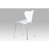 Jídelní židle bílá plastová / chrom