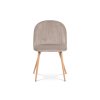 Jídelní židle béžová sametová látka / dub