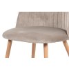 Jídelní židle béžová sametová látka / dub