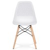 Jídelní židle bílá plastová / přírodní odstín