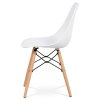Jídelní židle bílá plastová / přírodní odstín