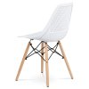 Jídelní židle bílá plastová / přírodní odstín