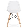 Jídelní židle bílá plastová / přírodní odstín