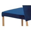 Jídelní židle modrá sametová látka / dub
