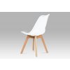 Jídelní židle bílá plastová / dřevo