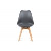 Jídelní židle šedá plastová / buk