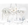 Závěsný věnec DELUXE bílý s květinami SNĚHOVÁ KRÁLOVNA 50 x 20 cm