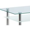 Jídelní stůl se sklem chrom 90 x 60 cm