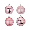 Sada 4 ks ozdob: Ozdoby kulaté růžové s dekorem mix 8 cm