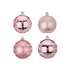 Sada 4 ks ozdob: Ozdoby kulaté růžové s dekorem mix 8 cm