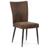 Jídelní židle hnědá imitace broušené kůže / kov