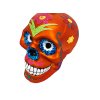 Ozdoba lebka s ornamenty oranžová 9 cm