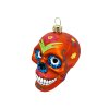 Ozdoba lebka s ornamenty oranžová 9 cm