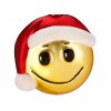 Ozdoba smajlík se Santa čepicí 7 cm