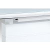 Jídelní stůl rozkládací bílé sklo / nerez 140 - 180 x 80 cm