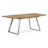 Jídelní stůl rozkládací dýha dub / kov / nerez 160 - 200 x 90 cm