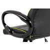 Kancelářská židle černo zelená ekokůže / plast