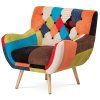 Křeslo barevné patchwork / dřevo