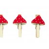 Sada 4 ks dekorací: Mochomůrky na kolíčku 6 cm