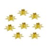 Sada 8 ks skřipců na svíčku zlatá hvězda
