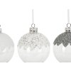 Sada 3 ks ozdob: Ozdoby kulaté čiré s flitry mix 20 cm