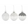 Sada 3 ks ozdob: Ozdoby kulaté čiré s flitry mix 20 cm