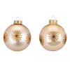 Sada 12 ks ozdob: Ozdoby s dekorem champagne matné / lesklé 8 cm
