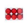 Sada 12 ks ozdob: Ozdoby červené s glitry 4 cm