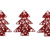 Sada 3 ks dekorací: Stromeček červený 10 cm