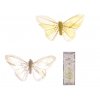 Sada 6 ks dekorací: Motýli bílo-žlutý mix 10 cm