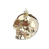 Ozdoba lebka s glitry zlatá 9 cm