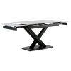Jídelní stůl rozkládací bílý mramor / černý lak / kov 120 + 30 + 30 x 80 x 76 cm