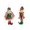 Sada 2 ks dekorací: Elfové kluk a holka 25,5 cm