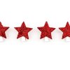 Sada 4 ks dekorací: Hvězdy na kolíčku červené 4 cm