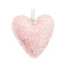 Srdce z koženky s glitry růžová 12,5 cm