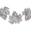 Sada 3 ks dekorací: Listy stříbrné 8,5 cm