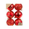 Sada 6 ks ozdob: Ozdoby červené mix 8 cm