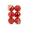 Sada 6 ks ozdob: Ozdoby červené mix 8 cm