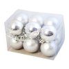 Sada 12 ks ozdob: Ozdoby kulaté stříbrné mix 3 cm